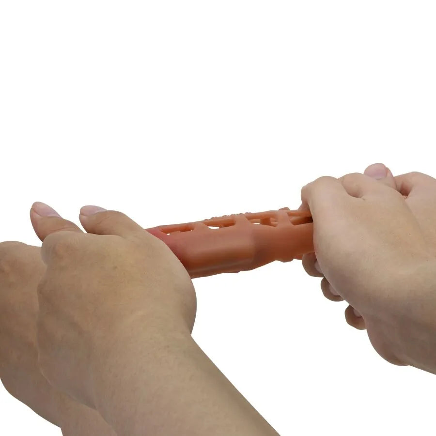 Manchon pénis vibrant TPR extensible soutien érection texture naturelle