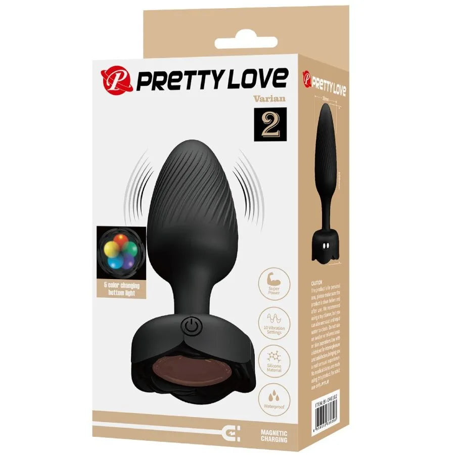 PRETTY LOVE - PLUG ANAL VARIAN AVEC LUMIÈRE LED NOIR