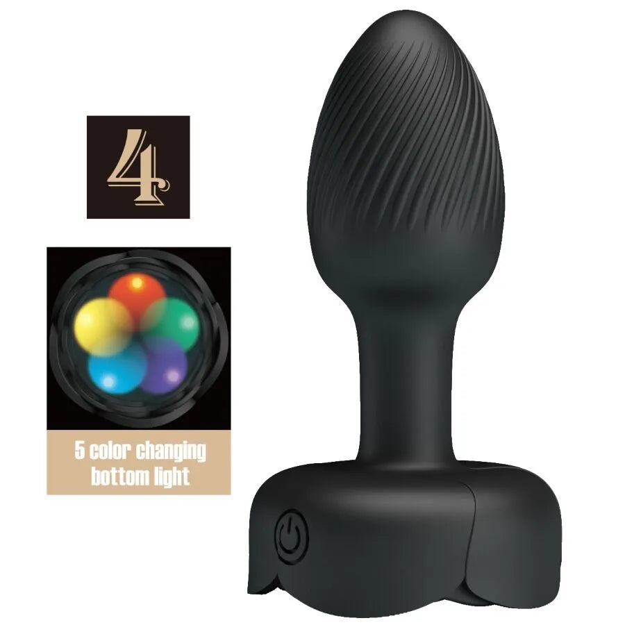 PRETTY LOVE - PLUG ANAL OLMAN AVEC LUMIÈRE LED NOIR