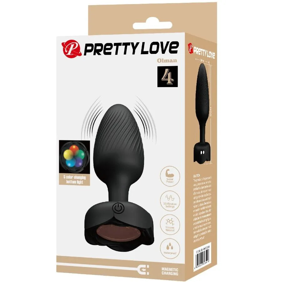 PRETTY LOVE - PLUG ANAL OLMAN AVEC LUMIÈRE LED NOIR