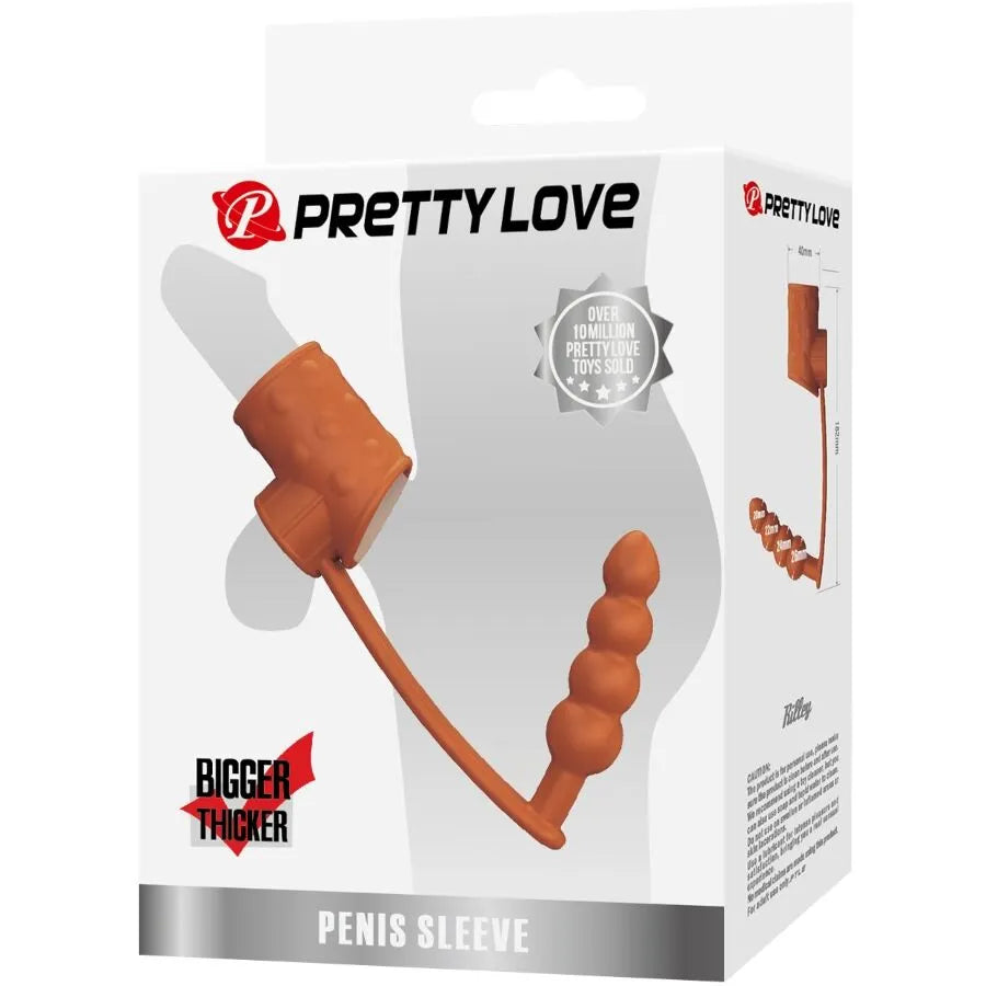 PRETTY LOVE - MANCHON PÉNIS AVEC PLUG ANAL NATUREL
