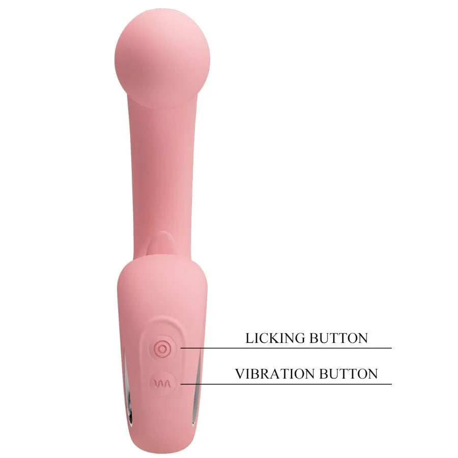 PRETTY LOVE - VIBRATEUR POINT G + STIMULATEUR DE CLITORIS ERYNNYES 10 VIBRATIONS ROSE