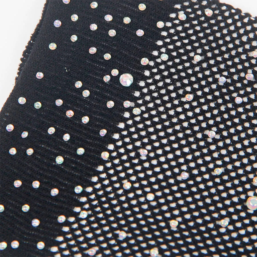 Gants noirs glamour pailletés diamant soirée SUBBLIME élégance sophistiquée