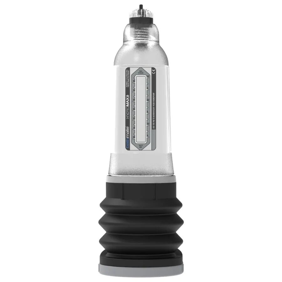 Pompe pénienne Bathmate Hydromax6 transparente avec soufflet noir, conçue pour utilisation sous l'eau, amélioration perfor...