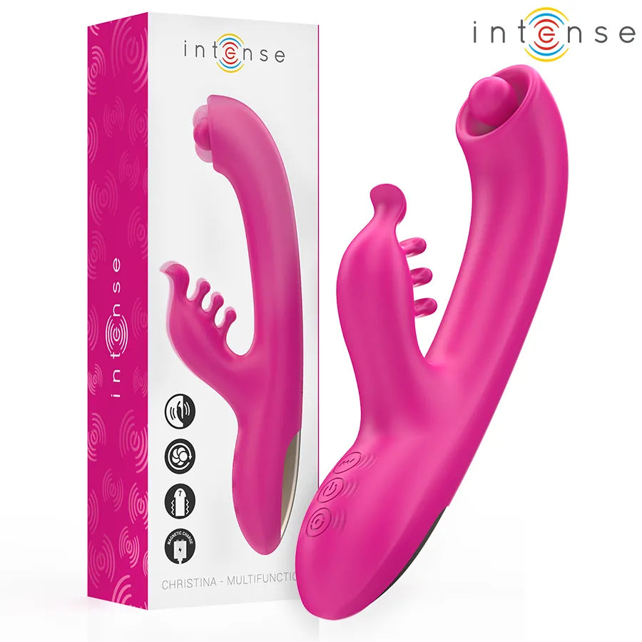 Vibromasseur Christina Lapin Multifonction Rose 22,5 Cm刺激 Clitoridienne G-spot Puissant 3 moteurs 8 modes Silicone médicaux Femme Couple