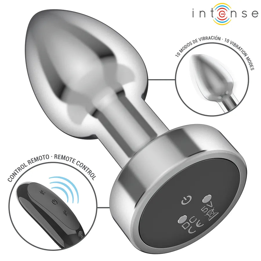 Plug anal vibrant métal 10 vibrations télécommande sécurisé confort intimité discrétion taille S couple sextoy bien-être
