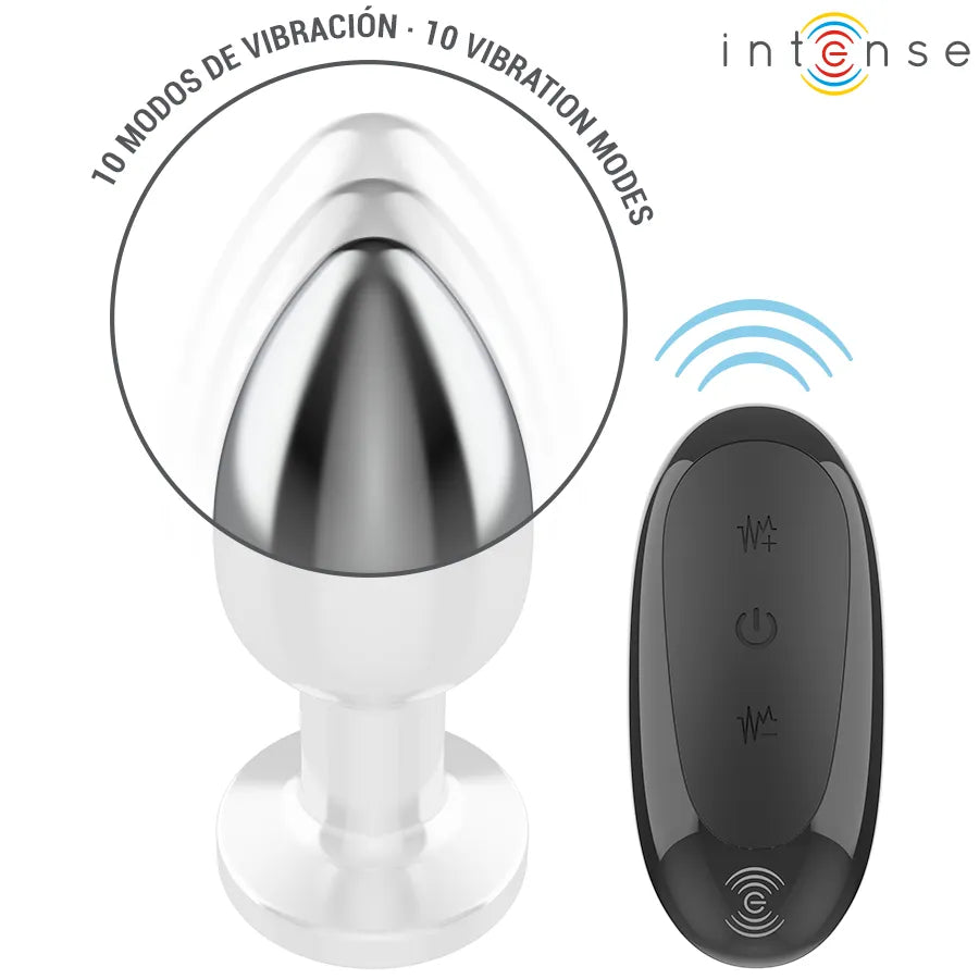 Plug anal vibrant métal 10 vibrations télécommande sécuritaire design élégant stimulation intense sextoy couple plaisir intimité
