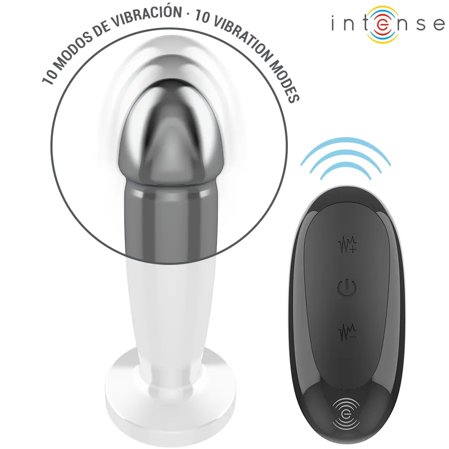 Plug anal vibrant métallique 10 vibrations taille S télécommande sextoy discret