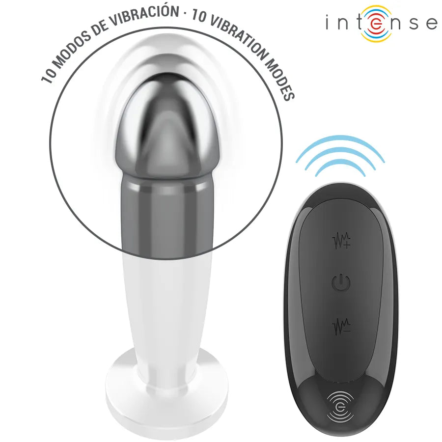 Plug anal vibrant métallique avec télécommande 10 vibrations design M aluminium haute qualité sextoy intime pour adultes couples