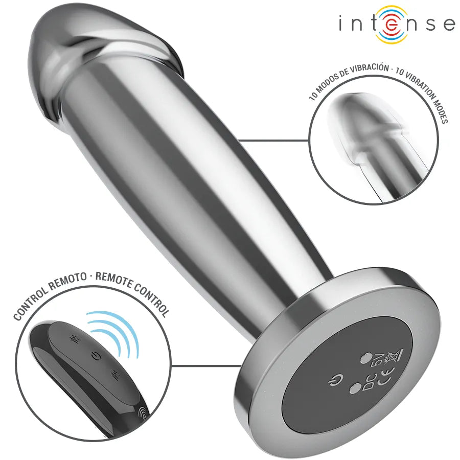 Plug anal vibrant métallique avec télécommande 10 vibrations design M aluminium haute qualité sextoy intime pour adultes couples