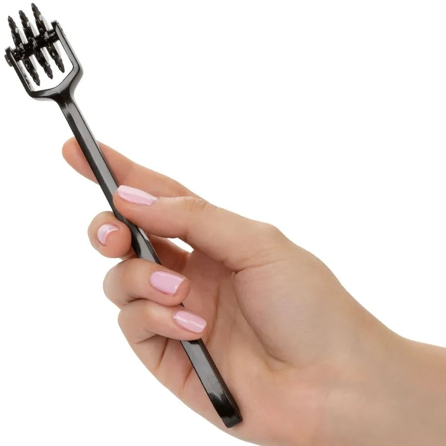 Roue du plaisir Scandal Trio, noire, trois roues à 22 points, alliage de zinc, tenue en main, design élégant et sensuel.