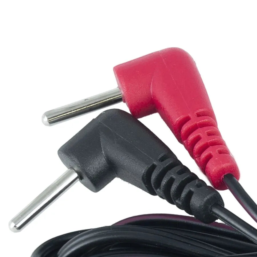 Câble de remplacement ElectraStim 1,2 m, connecteurs rouge et noir, jouets insérables, durable et sécurisé.