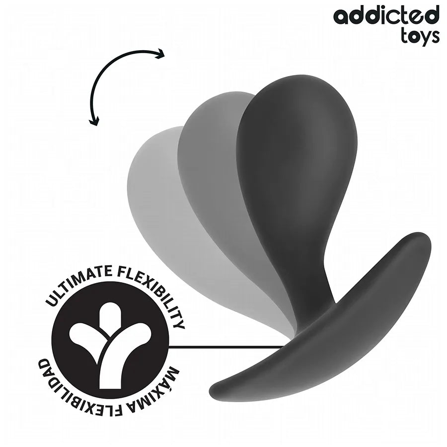 Lot de 3 plugs anaux ergonomiques en silicone, tailles variées, base sécurisée, insertion douce, stimulation progressive.