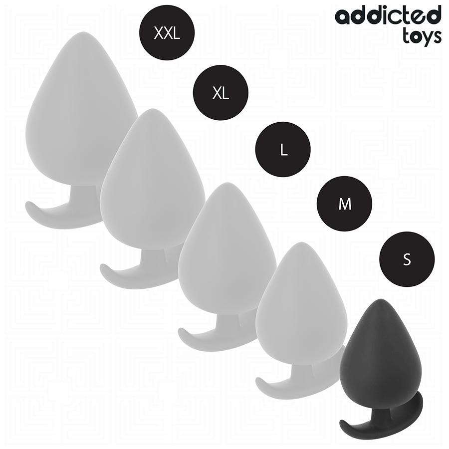 Plug anal Addicted Toys noir taille S, forme ergonomique, base évasée, idéal pour débutants en stimulation anale.