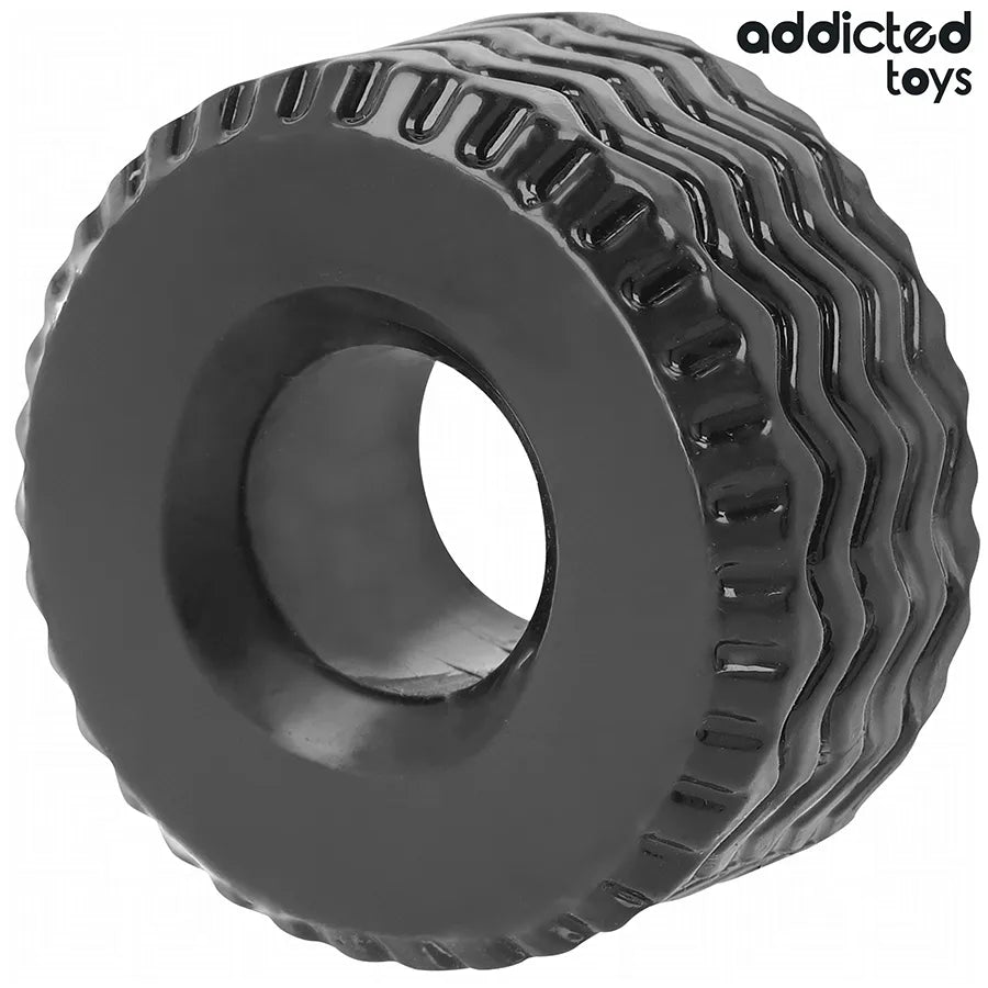 Anneau pénien extra épais Addicted Toys, 58 mm, noir, silicone, fermeté accrue, amélioration érection, plaisir prolongé.