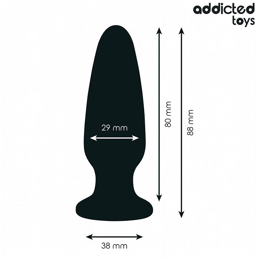 Plug anal bijou Addicted Toys S, noir, base avec bijou, 8,8 cm, élégant et confortable pour débutants.