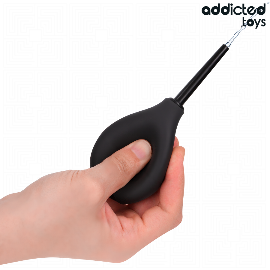 Nettoyant anal Addicted Toys noir, compact, 90 ml, design ergonomique, idéal pour hygiène discrète en voyage.