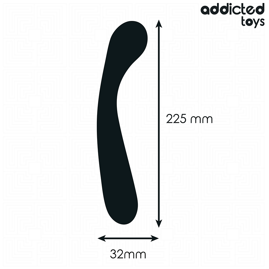 Masseur anal noir Addicted Toys 22,5 cm, design courbé, épaisseur progressive, idéal pour stimulation intense.