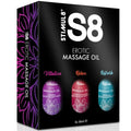 Huiles massage riches jojoba amande douce sésame coffret cadeau 3 parfums