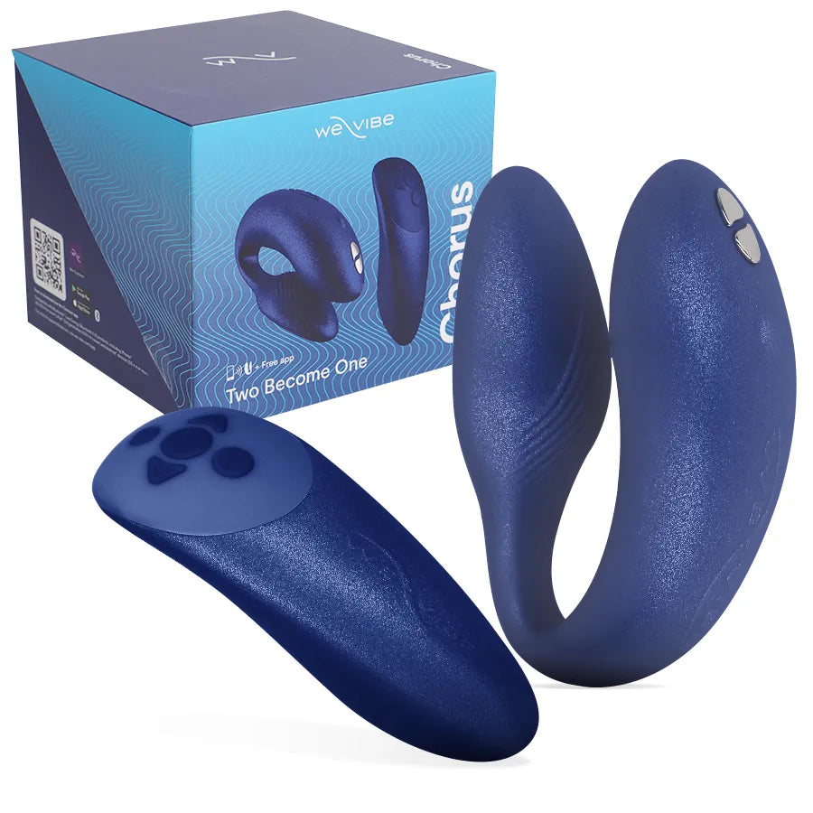 Vibromasseur couple silicone connecté We-Vibe Chorus ajustable bleu cosmique