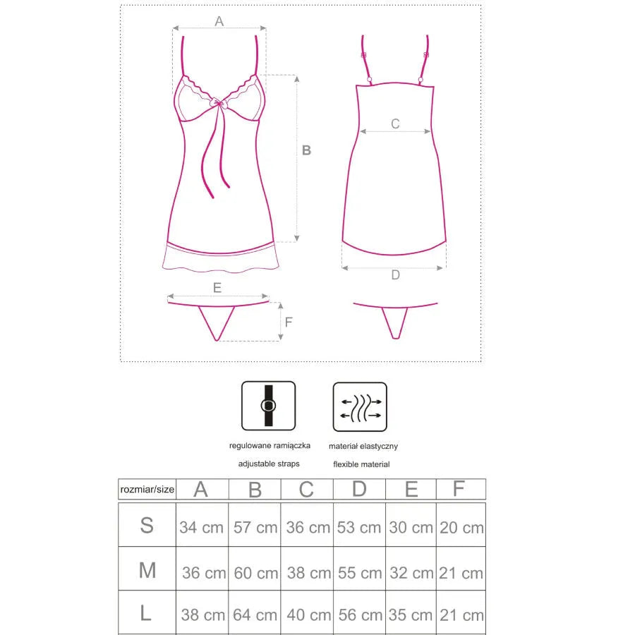 Ensemble de lingerie Luise 1710 Babydoll + String noir dentelle corsetti sexy élégant nuits intimes confidence