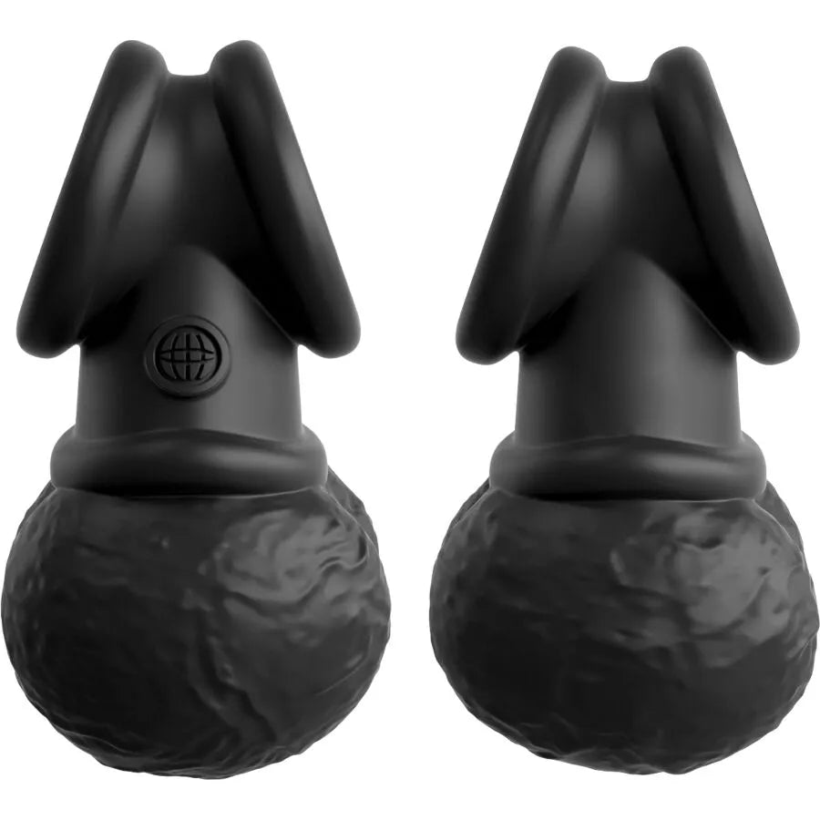 Boules pétillantes noires en silicone King Cock, forme ergonomique, texture douce, accessoire érotique innovant.