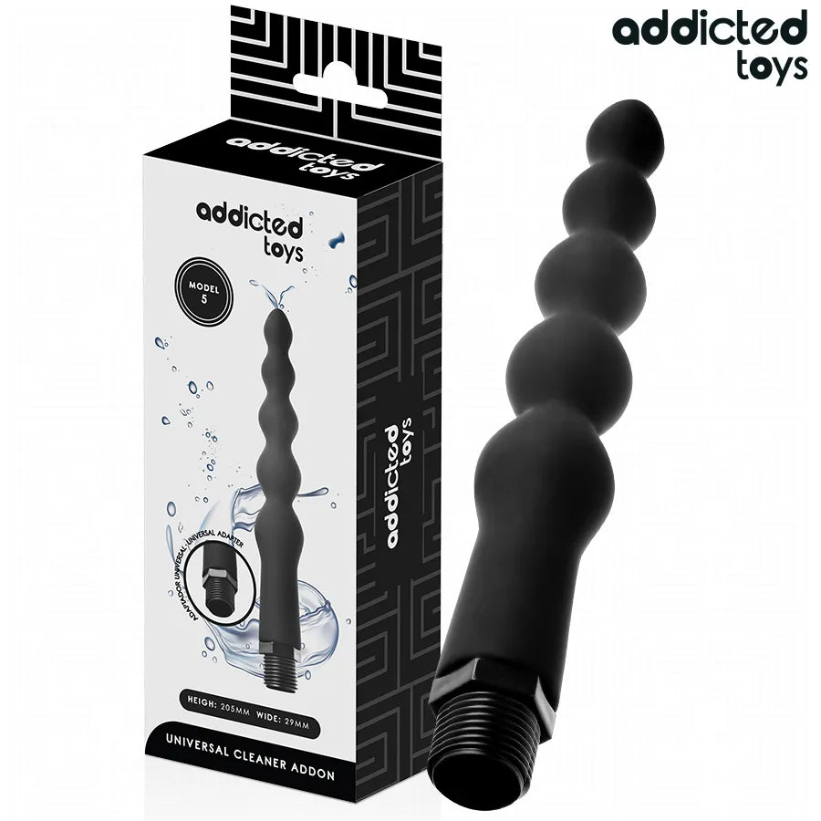 Addicted Toys - Nettoyeur Anal Universel en Silicone noir, Design innovant, Hygiène intime, Usage quotidien, Confort maximal