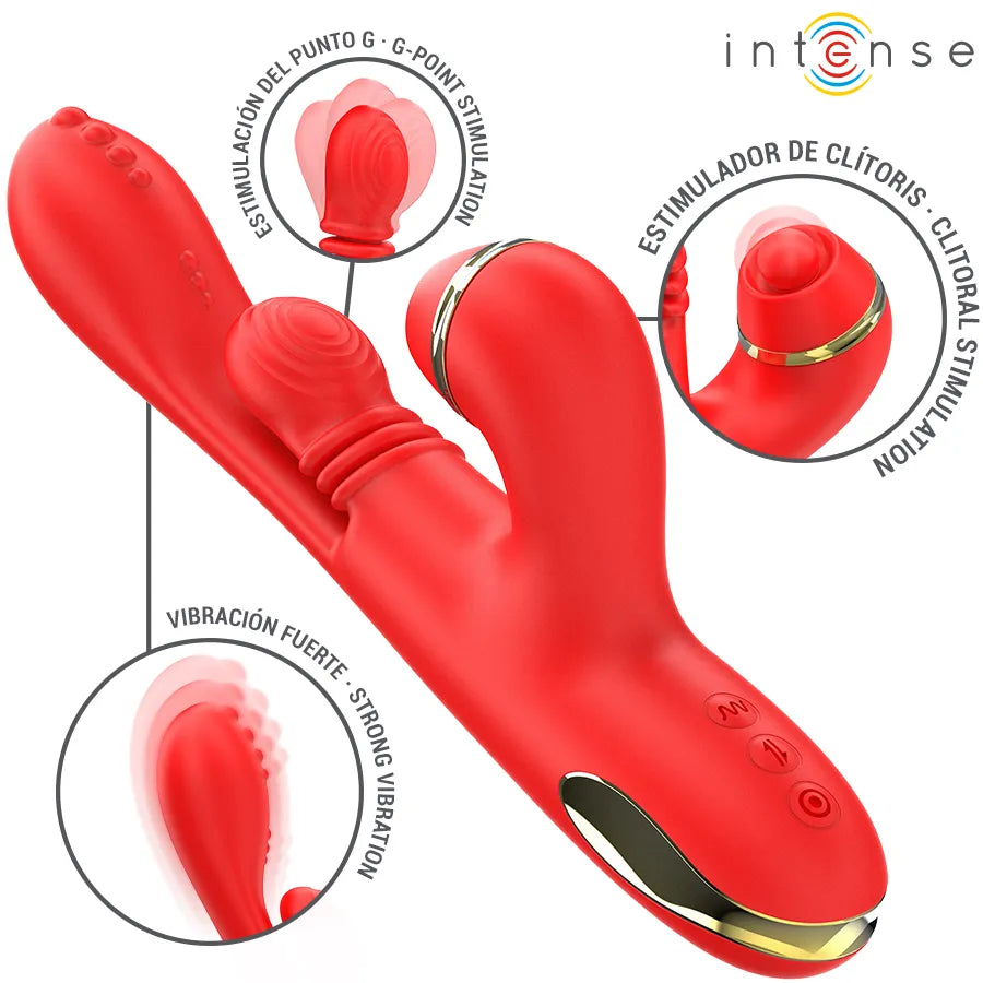Vibrateur multifonctionnel Katy 4 têtes interchangeables刺激多点 G-spot clitoris silicone médicaux discret