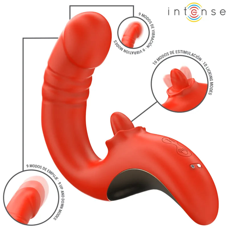 Vibrateur et stimulateur en forme de U rouge Paulina double stimulation intense interne externe pour femmes plaisir intime sextoy
