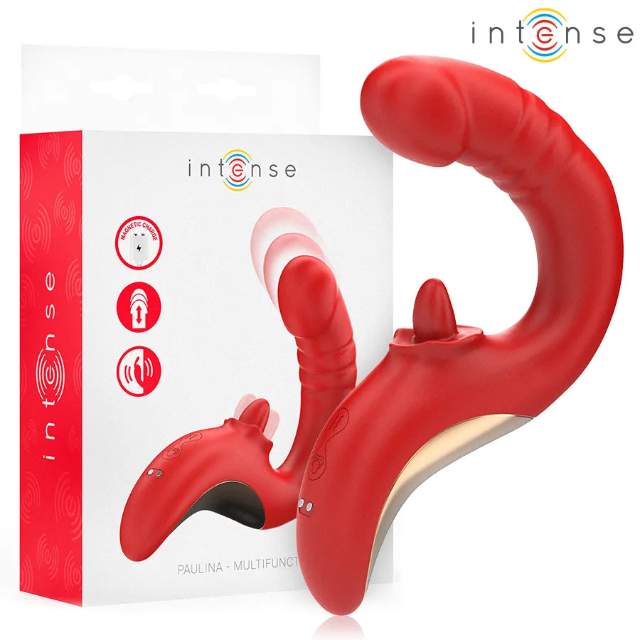 Vibrateur et stimulateur en forme de U rouge Paulina double stimulation intense interne externe pour femmes plaisir intime sextoy