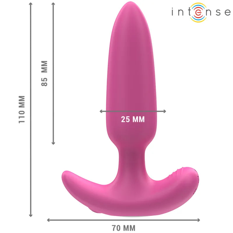 Plug anal vibrant Ross de Intense, 10 vibrations, design rose, télécommande, silicone hypoallergénique, pour femmes et couples