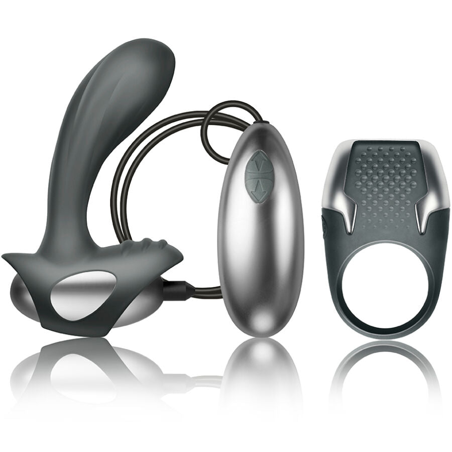 Climaximum - Kit Excite Anneau Pénitentiaire + Masseur De Prostate À Fil