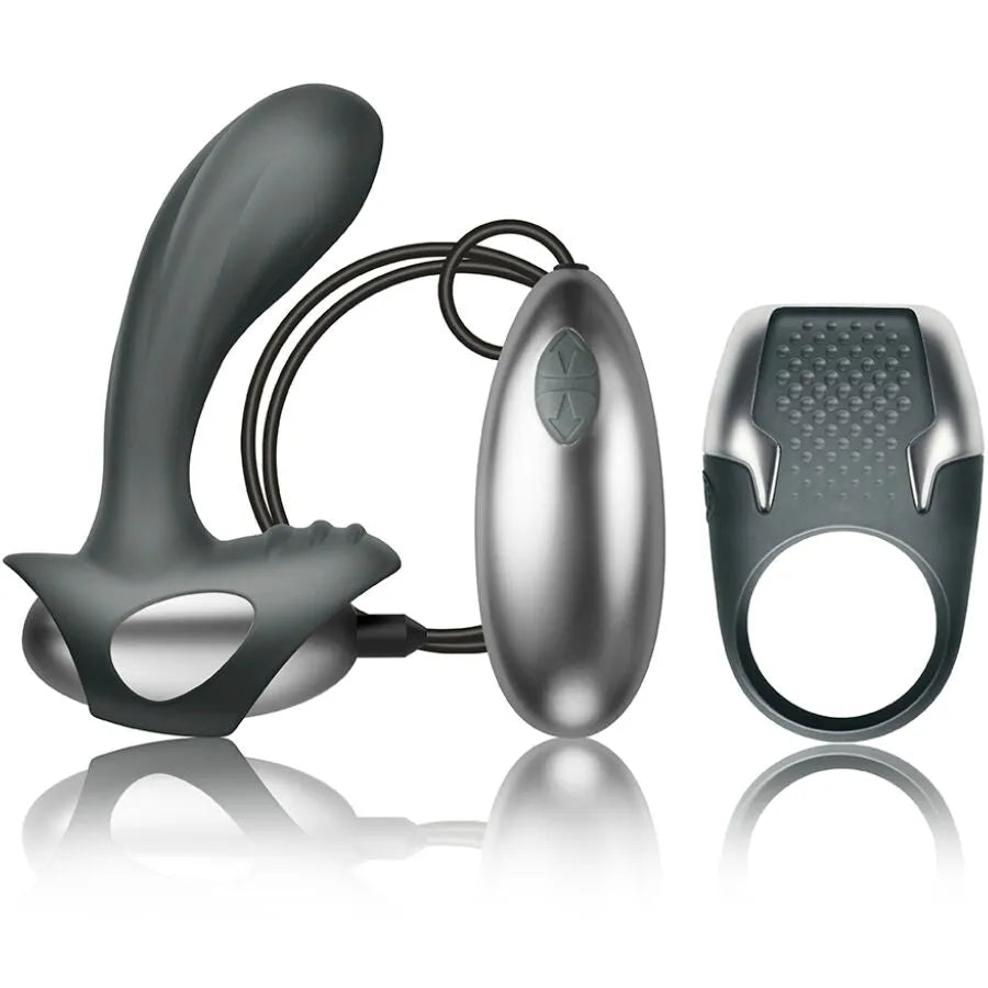 Climaximum - Kit Excite Anneau Pénitentiaire + Masseur De Prostate À Fil