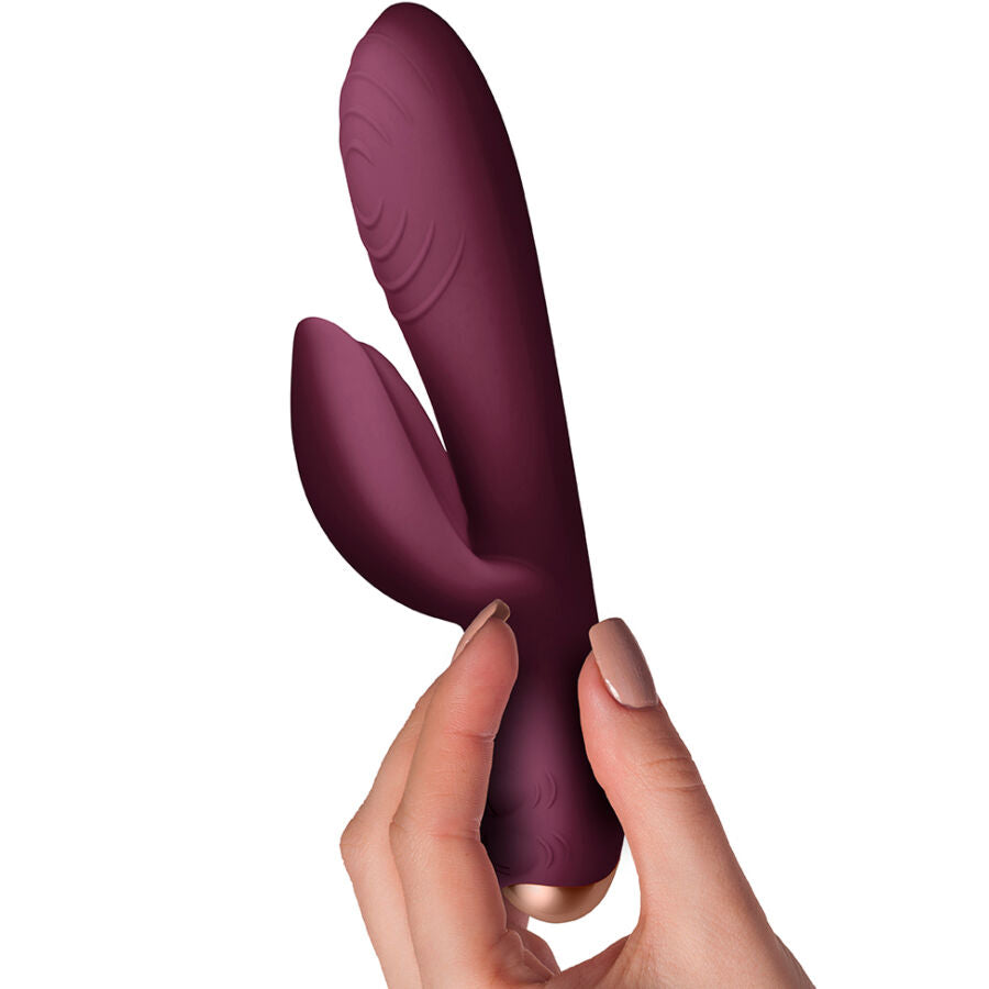 Vibrateur Spirit Rabbit en silicone violet avec lumières LED, design élégant, deux moteurs, stimulateur clitoridien.