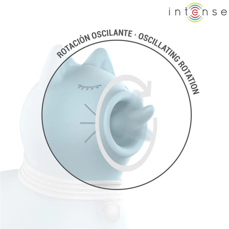 Stimulateur clitoridien Duchesse, langue rotative 360°, silicone doux, bleu pastel, sextoy intime, plaisir intense