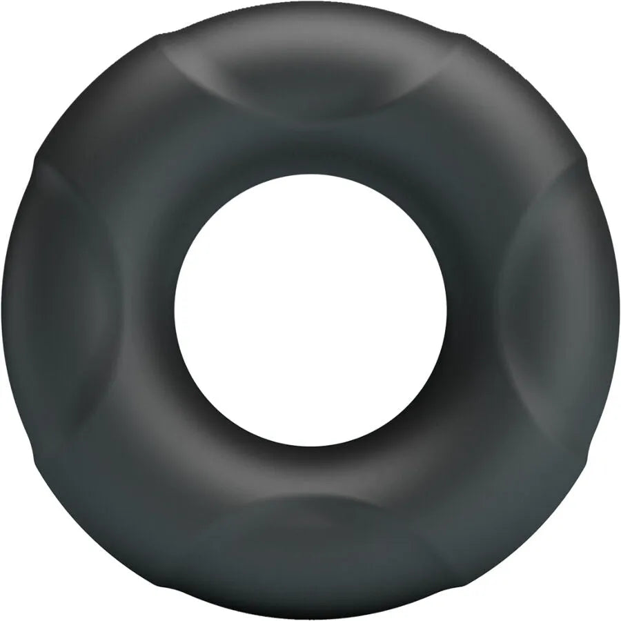 Bague en silicone noire Crazy Bull Arvell Modèle 12, forme ronde, texture lisse, pour intimité masculine et confort.