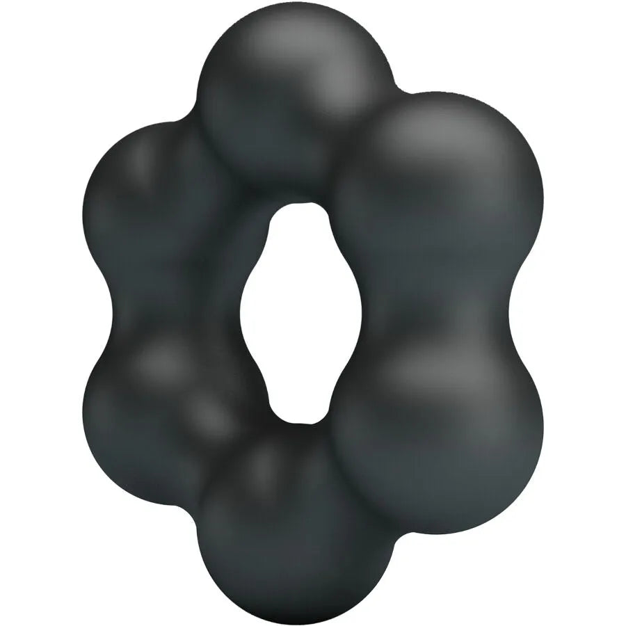 Anneau en silicone noir Crazy Bull Clauzell, design unique, texture douce, stimulation masculine, sextoy durable.