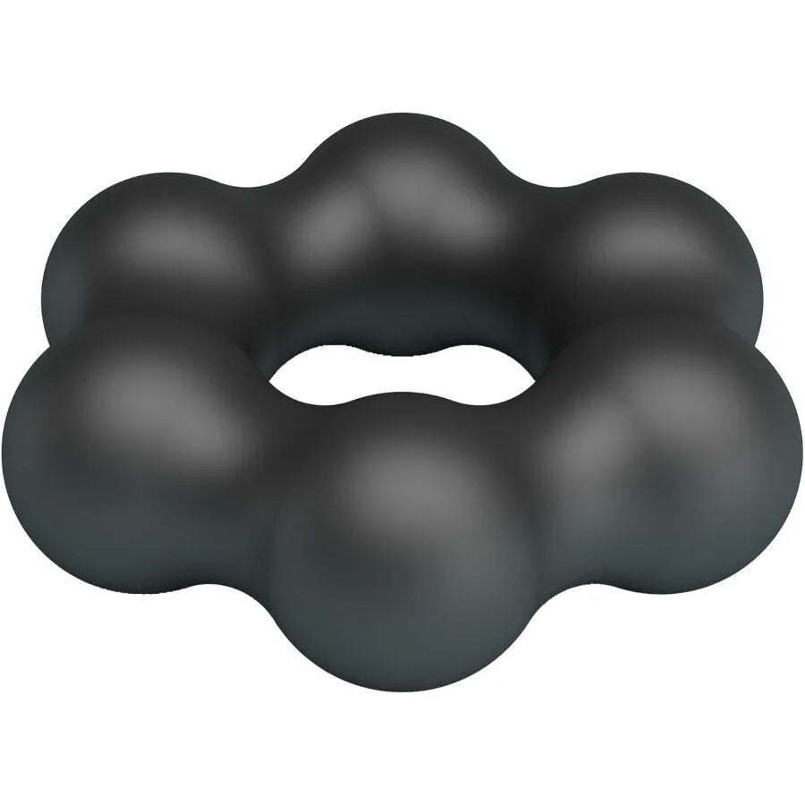 Anneau en silicone noir Crazy Bull Clauzell, design ergonomique à texture douce, stimulation masculine, sextoy durable.