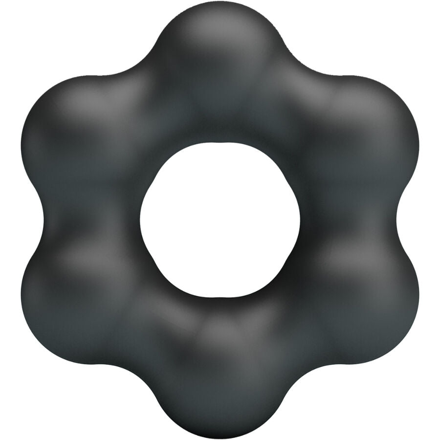 Anneau en silicone noir Crazy Bull Clauzell Modèle 10, design ergonomique ondulé pour confort et ajustement optimal.