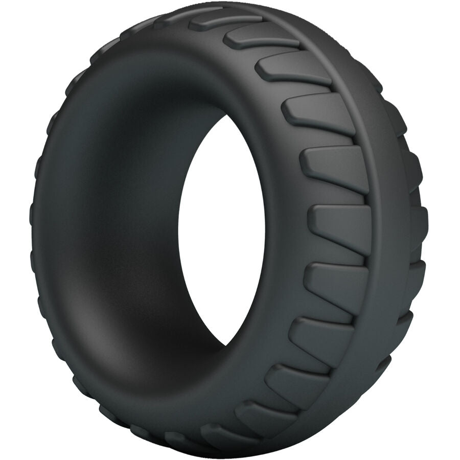 Anneau en silicone noir Crazy Bull Dilson Modèle 3, design ergonomique avec texture rainurée pour confort et ajustement.