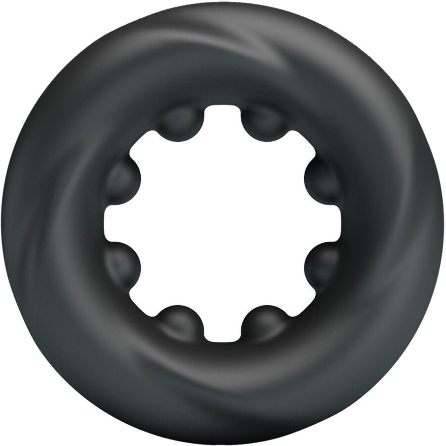 Anneau en silicone noir Crazy Bull Daquez Modèle 4, design ergonomique ondulé pour confort et ajustement optimal.