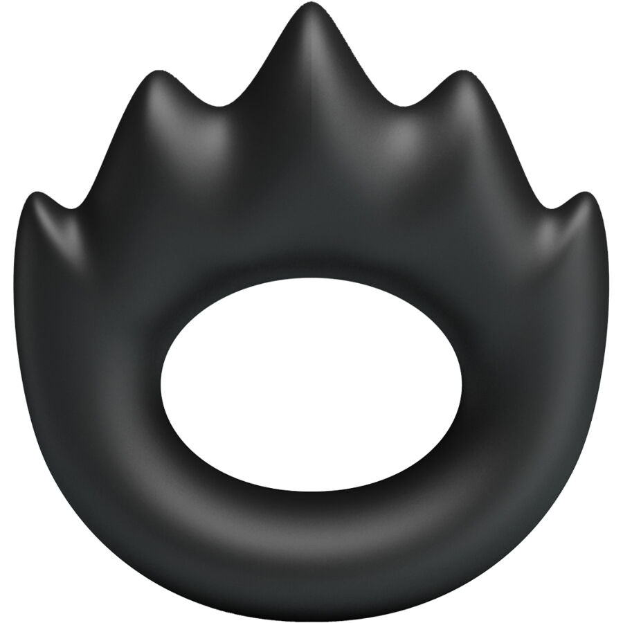 Anneau en silicone noir Crazy Bull Habert Modèle 13, design ergonomique avec contours ondulés pour confort et adaptabilité.