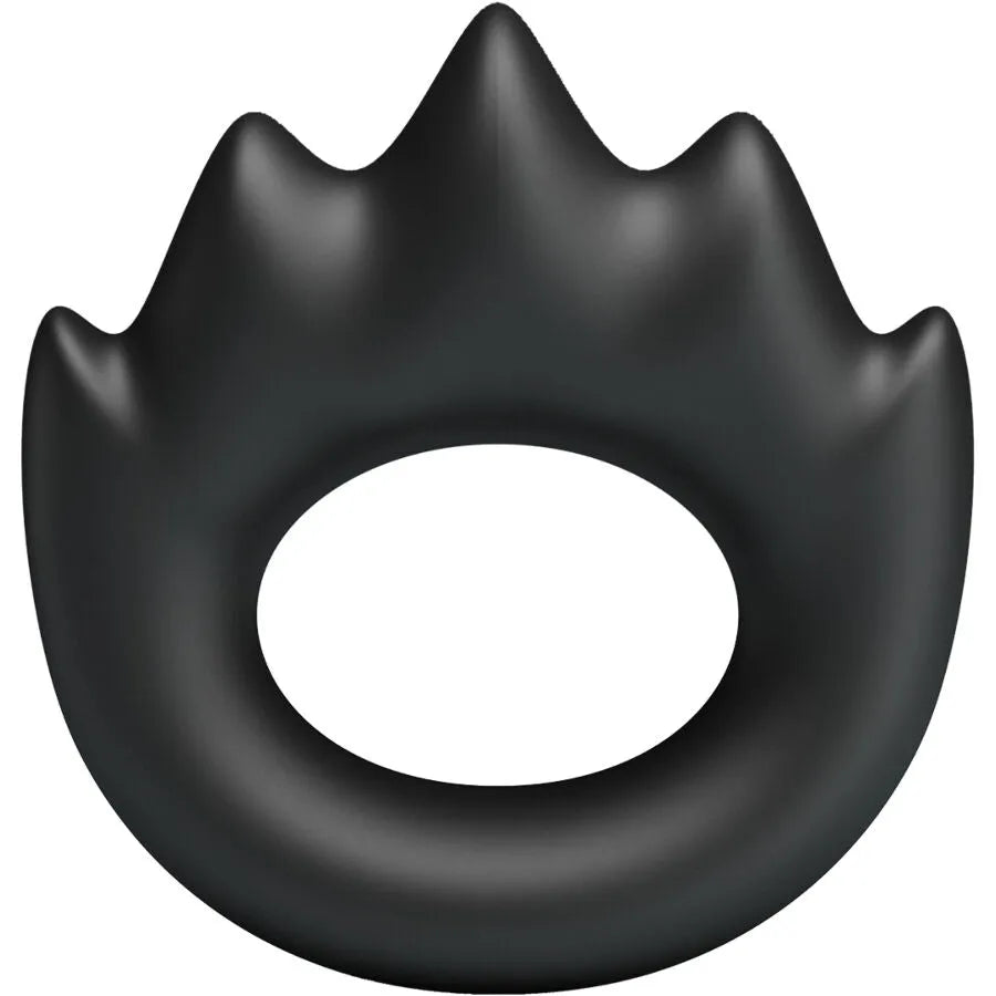 Bague en silicone noire Crazy Bull Modèle 13, design ergonomique avec crêtes pour stimulation et confort optimaux.
