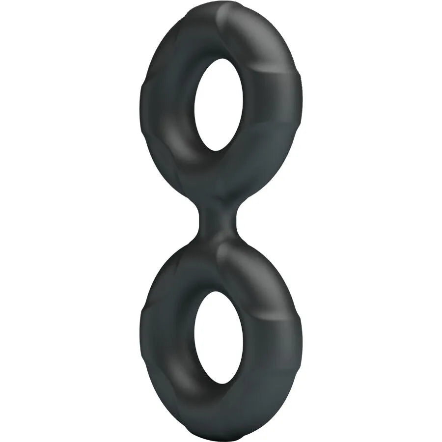 Anneau en silicone noir Crazy Bull Radwan modèle 19, double bague ergonomique pour confort et ajustement optimal.