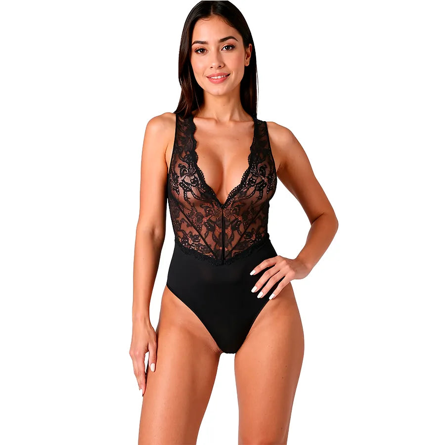 Corset sexy en dentelle noire ajustable avec inserts transparents lingerie élégante sensuelle sexy pour femmes