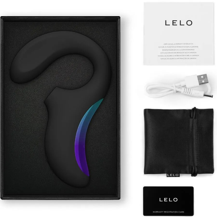 Vibromasseur triple action Lelo Enigma Wave stimulation clitoridienne G-spot multi-vitesses silicone médical grade noir compact rechargeable