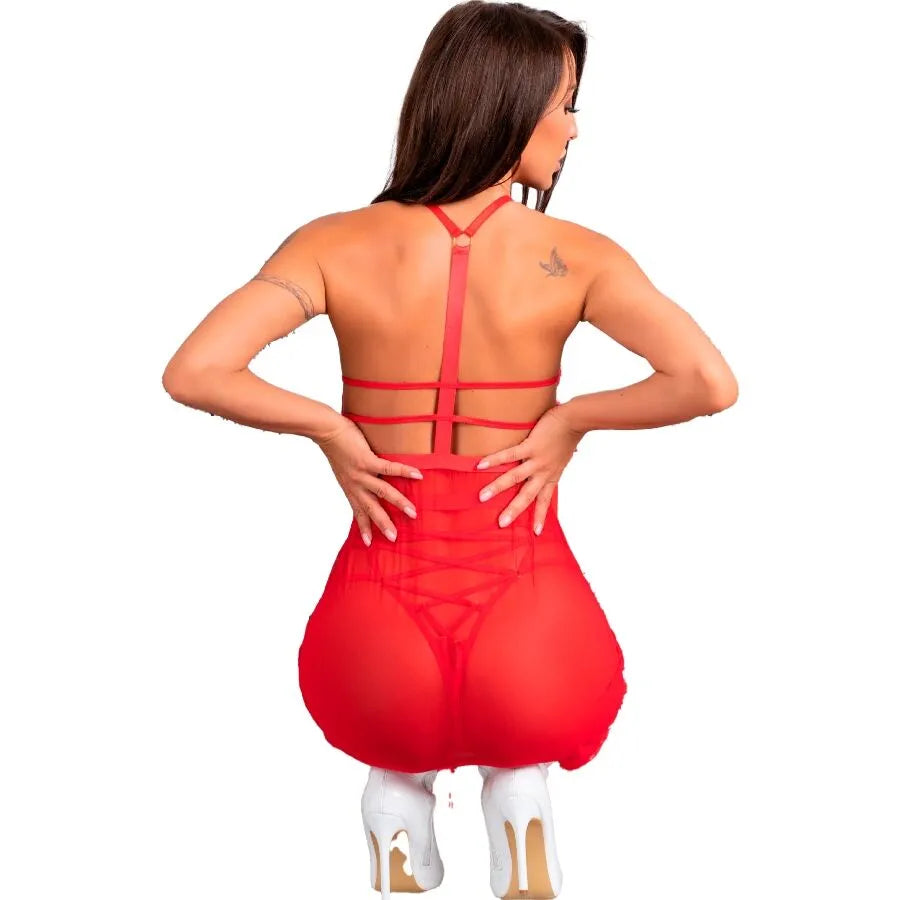 Ensemble Lingerie Sexy Noël Rouge Plumes Blanches Corsetti Santas Candy Lc 90722 Mini Robe Feste