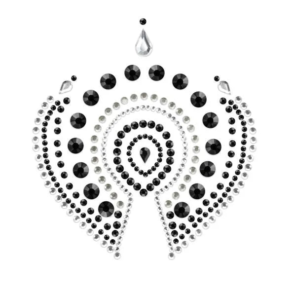 Bijoux intimes noirs et argentés, motifs lumineux en cercles et gouttes, séduction et élégance pour le corps.