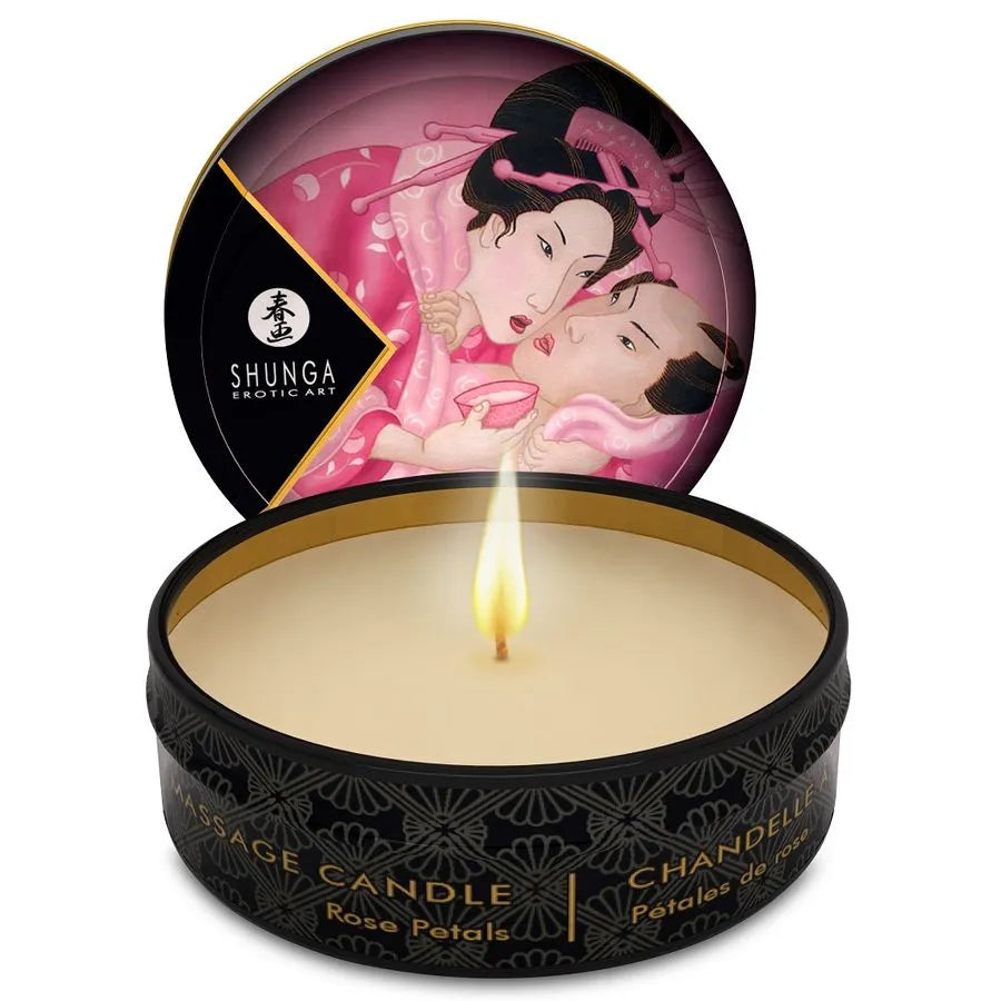 Shunga Bougie De Massage Intime A La Rose 30ml Caress By Candelight Sensuelle Et Relaxante Pour Couple