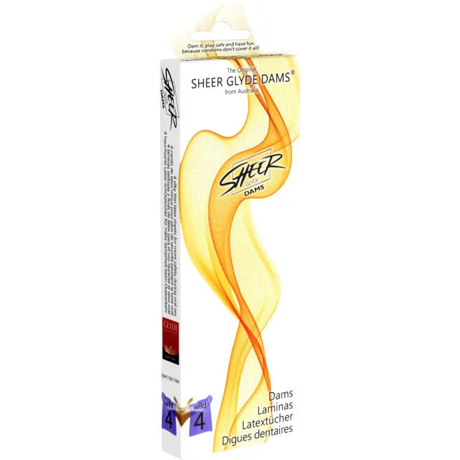 Digue dentaire Sheer Glyde Dams latex protectrice pour sexe oral sécuritaire intimité mature design artistique